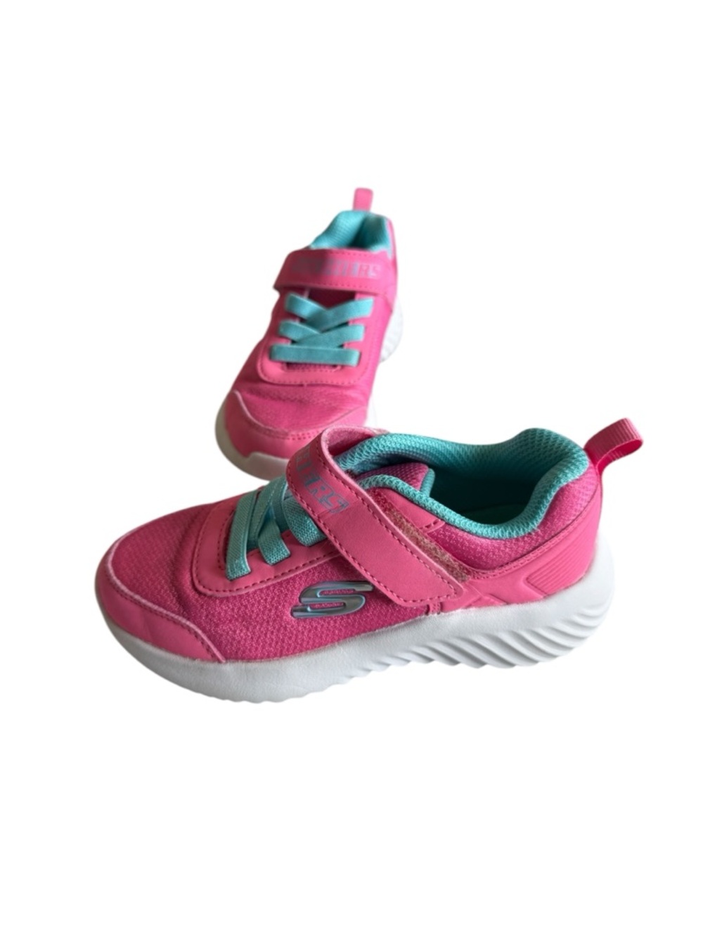 Skechers Kids Pink & Teal Hook-and-Loop Sneakers